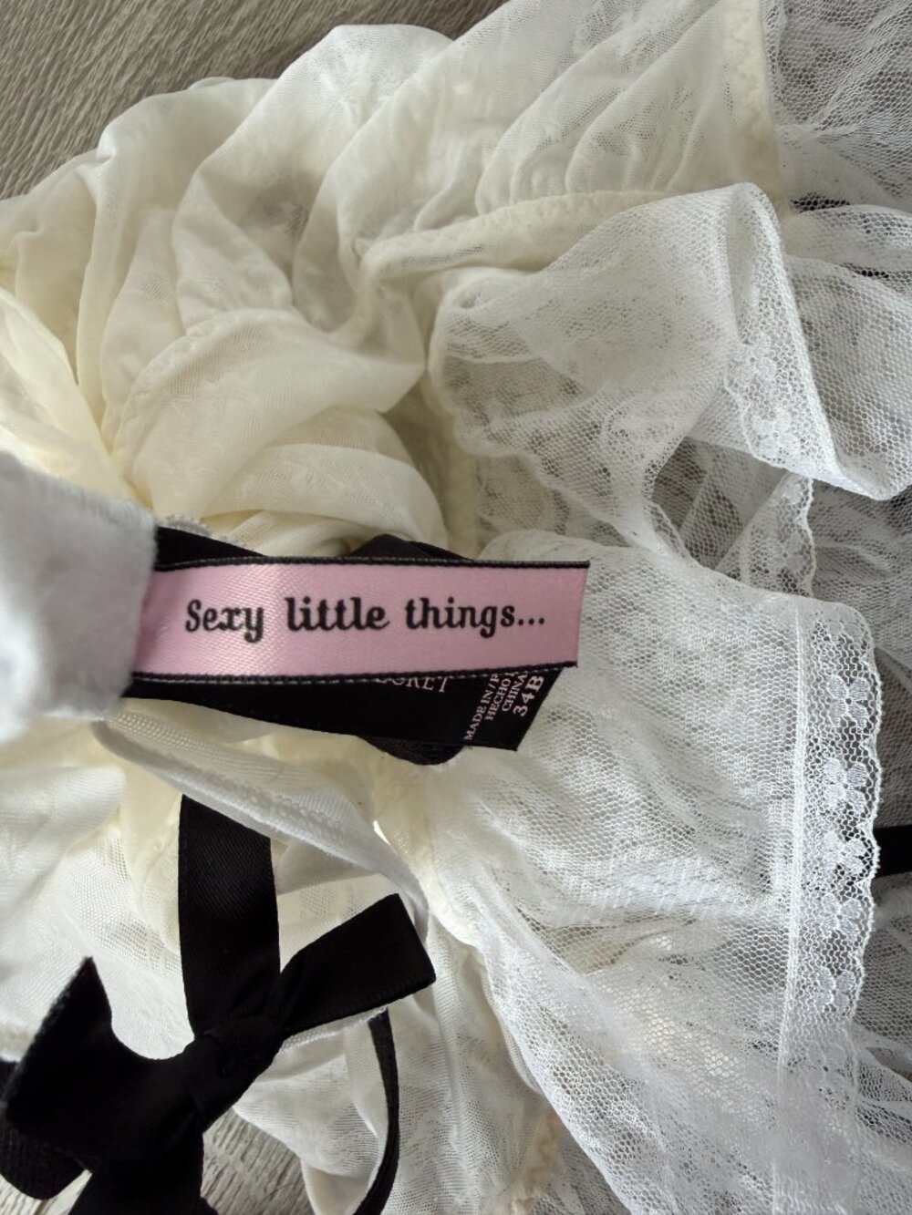 Victoria’s Secret Sexy Little Things White Lace Bustier Babydoll Garter Lingerie - Picture 9 of 10